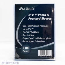 (1) Pro Safe 5"x7" Soft Sleeves 100ct Ultra Clear No PVC Free Shipping!