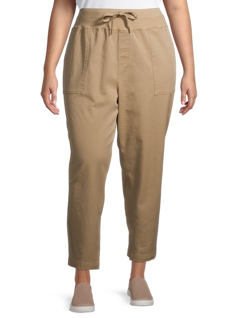 Womens 4x 28w-30w Khaki Utility Capri Pants Terra u0026 Sky Beige Pockets  Cotton for sale online | eBay
