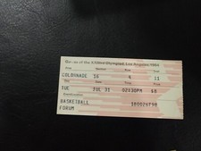1984 Los Angeles Forum Olympics Basketball  Michael Jordan Ticket Stub 2nd game