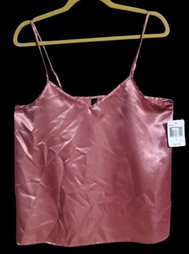 Maidenform Cami Satin Large Pink Dusty Rose Camisole Adjustable Straps New