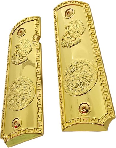 Gold-Plated Aztec 1911 Grips for Colt, Rock Island, Springfield - Full Size - Picture 8 of 11