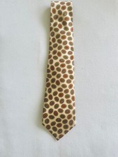 Burberrys Yellow Silk Tie with a  Rosette Design Made in France NNT