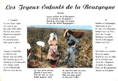 LES JOYEUX ENFANTS DE LA BURGOGNE Paroles de la Chanson