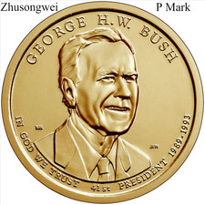 2020 US Presidential Dollar George H W Bush (P Mark) -Free shipping