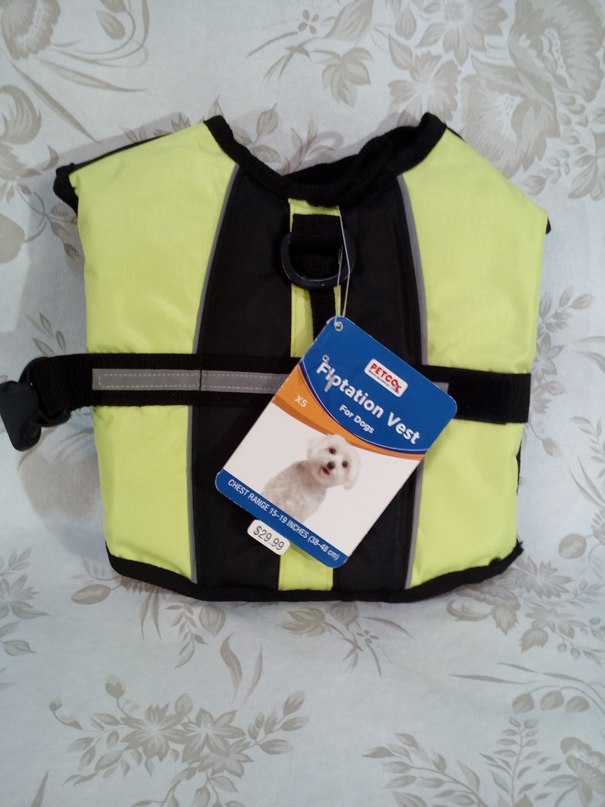 Dog Life Vest Reflective Flotation Sz XS High Visablity Yellow Petco