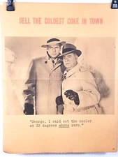 Vintage Coca Cola Black & White Lithograph "Sell The Coldest Coke" - 8931-16W
