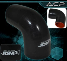 2.75" To 2.25" 90 Curve Reducer Blk Silicone Coupler Hose Pipe High Temp Quality