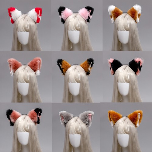 Diadema Orejas Largas de Piel de Zorro Gato Anime Neko Disfraz Juegos con disfraces Diadema Mujeres Niñas" - Imagen 7 de 52