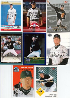 Huge 35 different AARON COOK cards lot 4 RC 2002 - 2011 all Rockies | eBay
