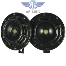 Black Loud Blast Tone Grill Mount 12V Electric Compact Car Horn 335HZ/400HZ