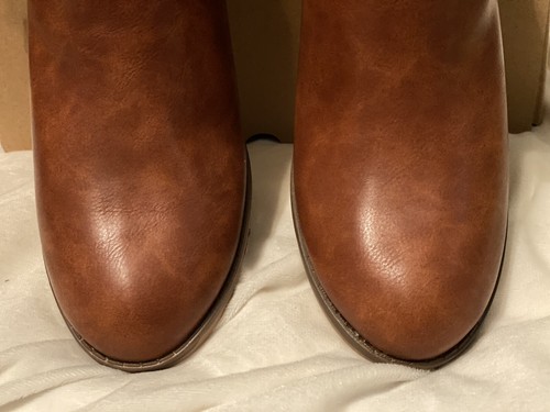 Women Sz 8.5 Round ankle boots round toe low heel zipper winter booties NIB - Picture 10 of 11