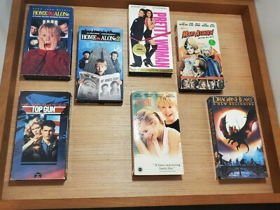 Vintage VHS! Top Gun, Pretty Woman, Home Alone, My girl, Mars Attack ! LoT (7) 