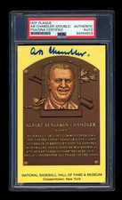 ALBERT HAPPY CHANDLER DOUBLE SIGNED HOF PLAQUE PSA/DNA AUTOGRAPH AB HALL OF FAME