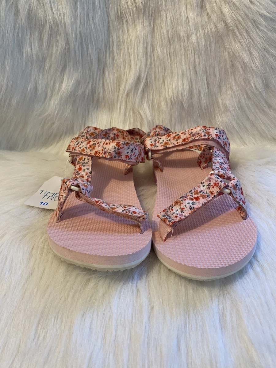 Time and shop tru floral sandals