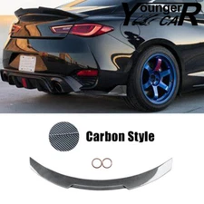 REAR TRUNK SPOILER WING FOR 17-22 INFINITI Q60 COUPE M4 STYLE CARBON FIBER LOOK