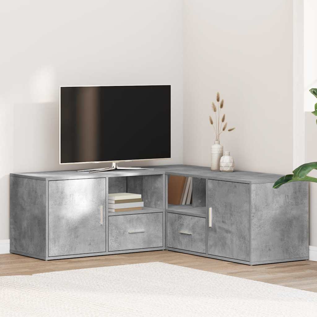 vidaXL Corner Cabinet Concrete Grey 200x40x45 cm Engineered Wood
