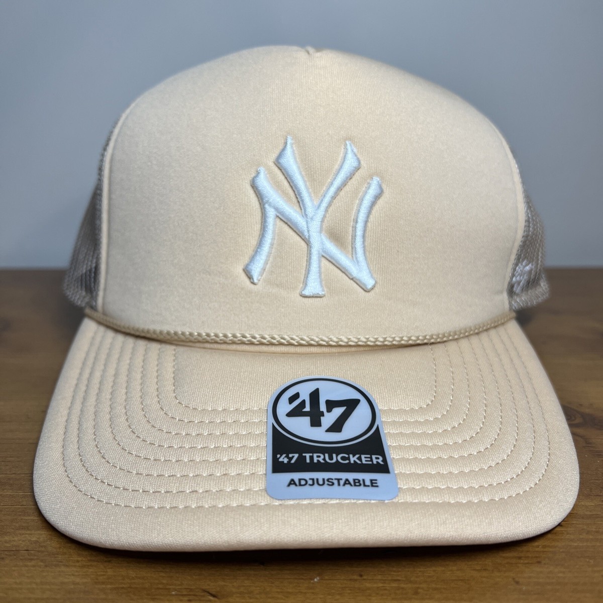 NWOT * 47 Brand Gray & Cream Trucker Hat with Yellow Patch 47 Brand Trucker Hat - Etsy main image 4