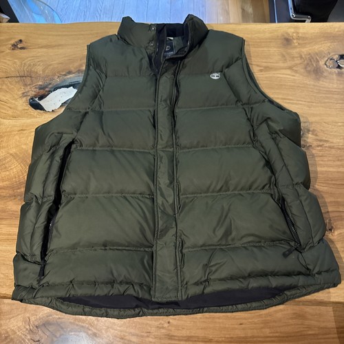 Timberland Men’s 3XL Puffy Gilet Green Sleeveless Jacket Duck Down lining - Picture 5 of 17