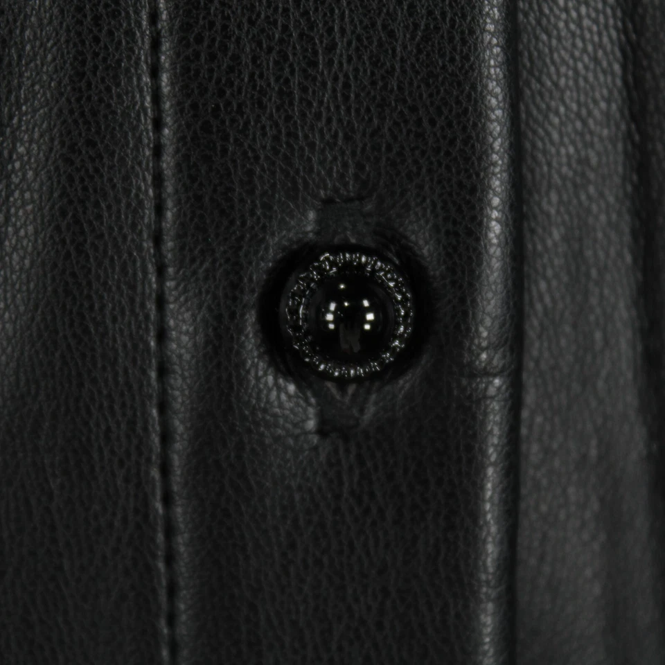 Top Robert Graham Nuevo con Etiquetas Jena Recubierto Imitación Cuero Abotonado Talla L en Negro Foto 3 de 4