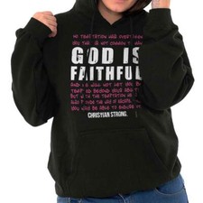 Christian Strong Cross Faith God is Faithful Hoodie Hooded Sweatshirt Men Women