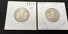 Type 1 - 1917 One Date & No Date Standing Liberty Quarter 90% Silver- Lot of 2