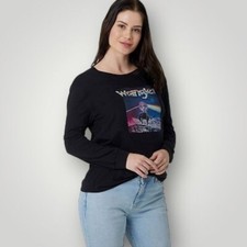 Wrangler Women’s Boyfriend Long Sleeve Graphic Tee Size M