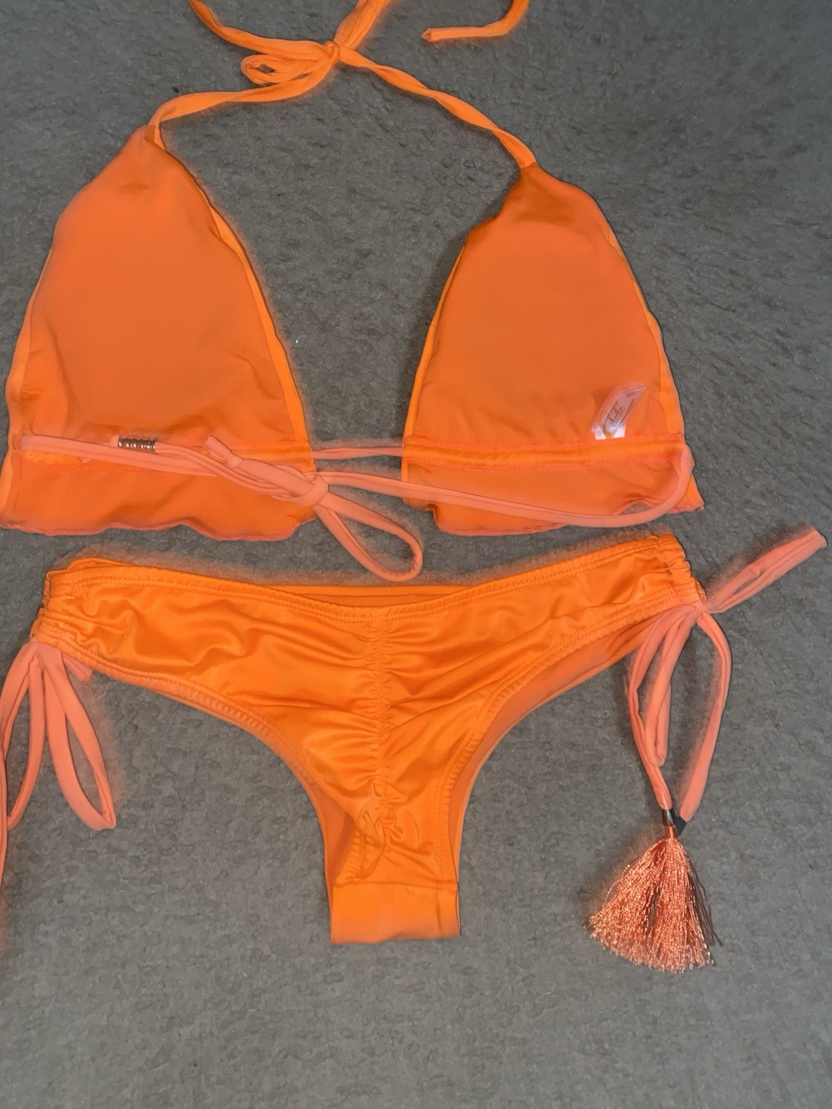 Celeste Vibrant Triangle Orange String Ruched Bea… - image 10