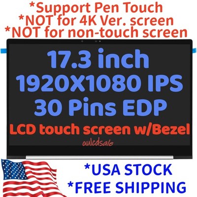 Replace For HP ENVY 17-CW000 17T-CW100 LCD Display TS Panel digitizer +w/Bezel