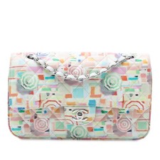 Authenticated Chanel Medium Quilted Printed Umbrella Double Flap Multi