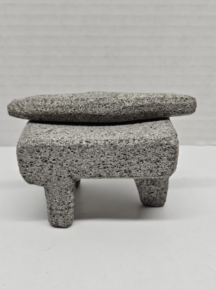 Mortero De Piedra Natural Grande Casa María - 8.5 Pulgadas, Ideal Para Moler Especias, Hierbas Y Más