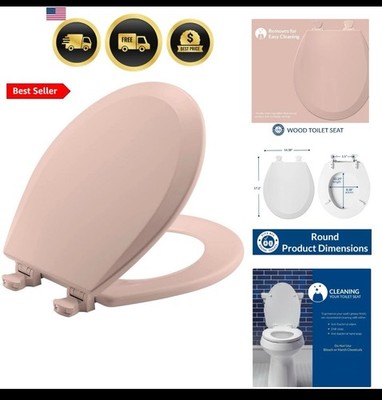 500EC 063 Toilet Seat with Easy Clean & Change Hinges, 1 Pack Round, Venetian...