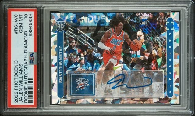 2022-23 Jalen Williams Panini Photogenic Rookie Auto Diamond RC /75 PSA 10