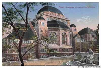 CAR-AFQP18-0995-GERMANY - ESSEN - Synagogue with Fountain of the Century - Judaica