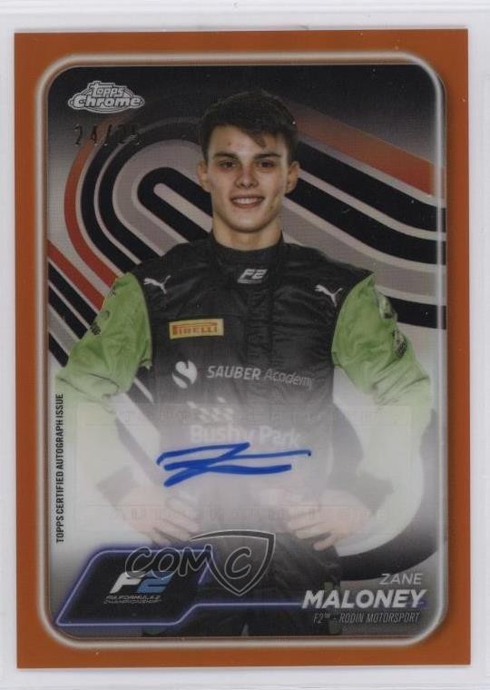 2024 Topps Chrome Formula 1 Orange Refractor 24/25 Zane Maloney Auto 0n64