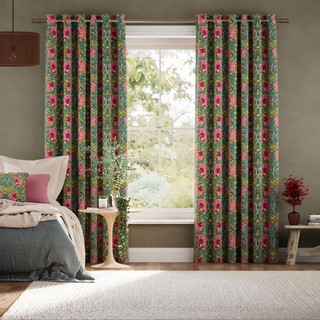 William Morris Pimpernel Magenta curtains – blackout lining – eyelets 180cm drop