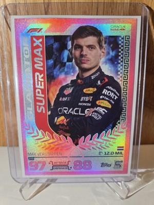 Max Verstappen Super Max-326-Pink Parallel Topps Turbo Attax Karte   NM