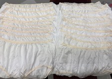 20 pairs NAME BRAND White NYLON Plus Size BRIEF Panties Sz-12 Unisex Panty