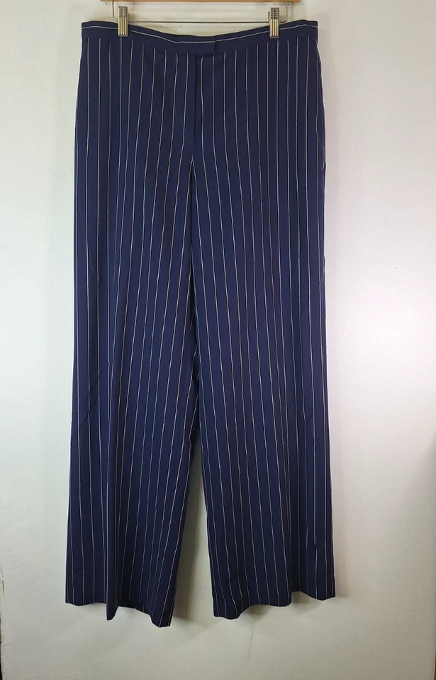 Traje pantalón vintage John Meyer of NORWICH 2 piezas para mujer talla 14 pines rayas pierna ancha Y2K Foto 3 de 4