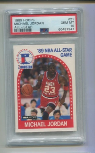 1989 Hoops - MICHAEL JORDAN - All Star Card #21 - CHICAGO BULLS  PSA 10