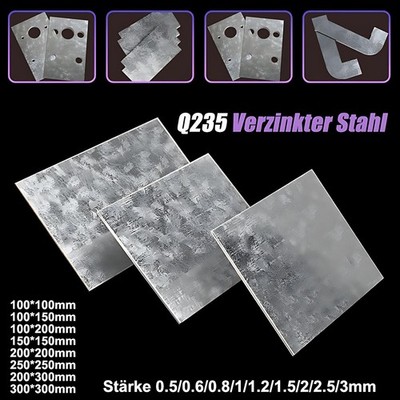 Verzinkt Stahlplatte Eisenplatte Platten Stahlblech 0,5 0,6 ~3mm Stärke S235JR