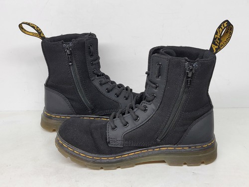 Dr. Martens Doc Combs J Air Wair Combat Boots, Kid Youth 2 Canvas Zip Black EUC - Picture 4 of 10