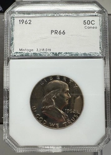 1962 High Grade GEM BU Proof CAMEO Franklin Half Dollar - Great Luster