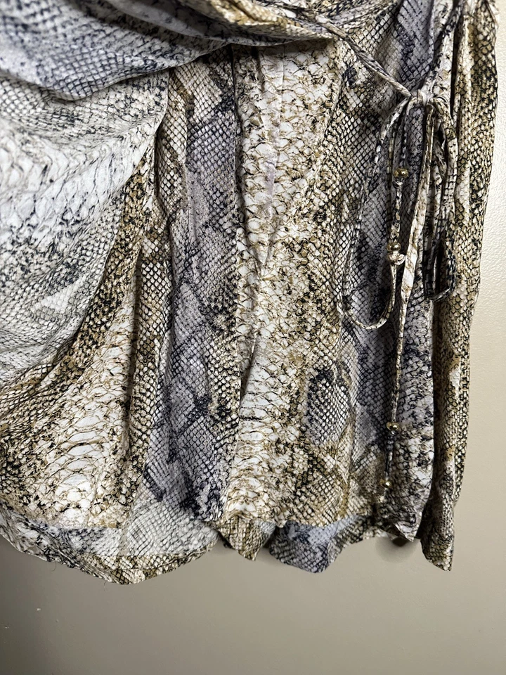 CALVIN KLEIN Mujer Vestido Corto Mameluco CD1EAG8W Beige Marrón Rayón Talla 12 $99 Foto 4 de 4