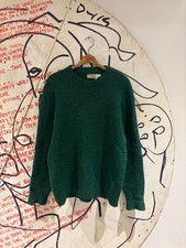 Vintage 80s LL Bean Wool Nylon Forest Green Knit Sweater