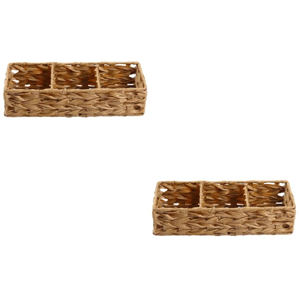 2pcs gewebte Lagerkorb kleiner Aufbewahrungsbehälter Teebeutel Organizer