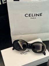 Women Gloss Black Oval Sunglasses CL40194 Gold Triomphe Logo