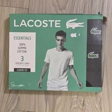 Lacoste RAME106 T-Shirt Men's XXL Supima Black Short Sleeve