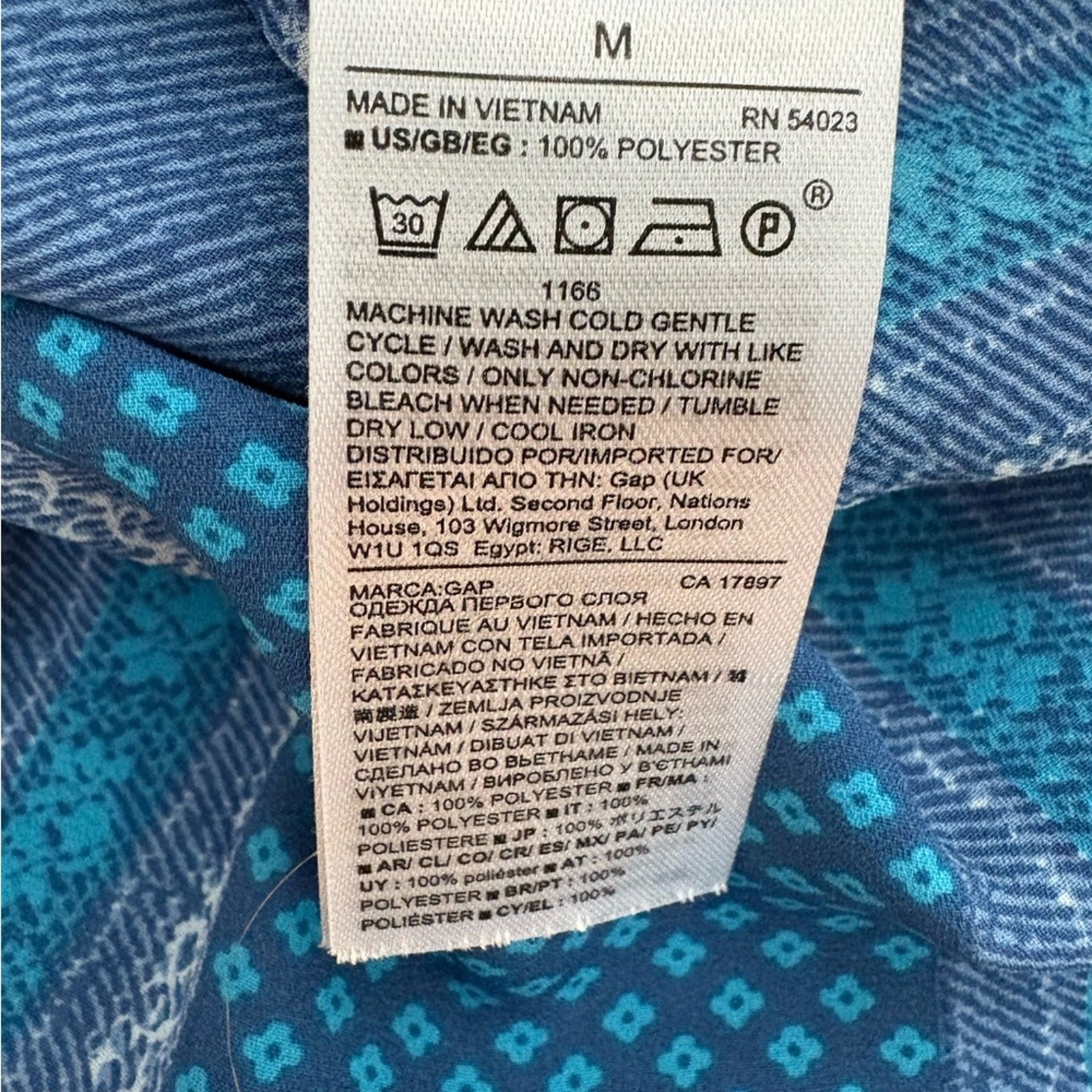 GAP Blue Patterned Blouse - image 7