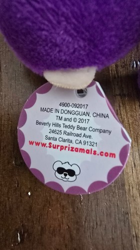 Surprizamals 3" Plush purple David Spider Monkey Mini Stuffed Animal toy - Picture 4 of 6