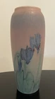 Rookwood Pottery Vellum Pink 9.5” Red Floral Vase 1924 Sally Coyne
